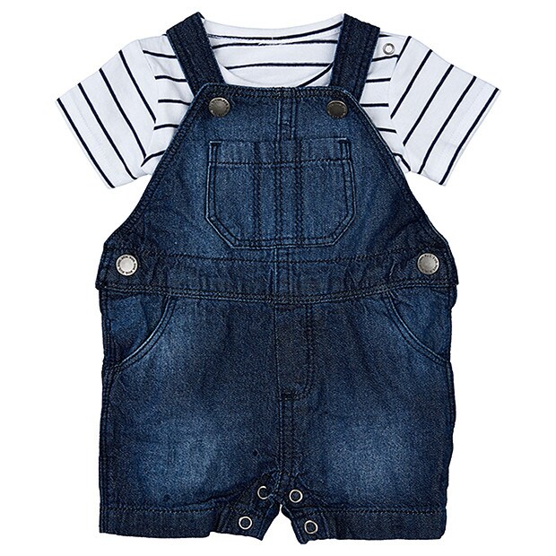 Boys' 2 Piece Denim Shortall And T 
