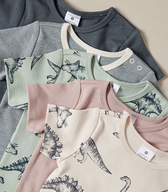 5 Pack Baby Organic Cotton Bodysuits
