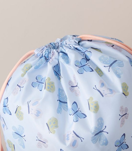 Kids Butterfly Drawstring Tote Bag