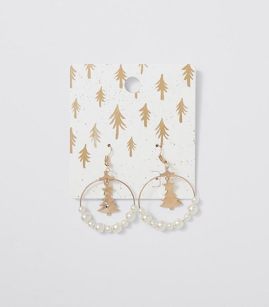 Pearl Xmas Earrings - Gold 