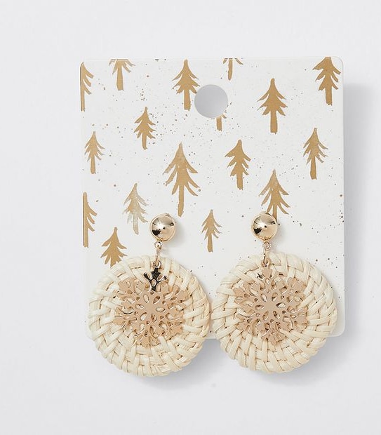 Woven Snowflake Earrings - Gold 