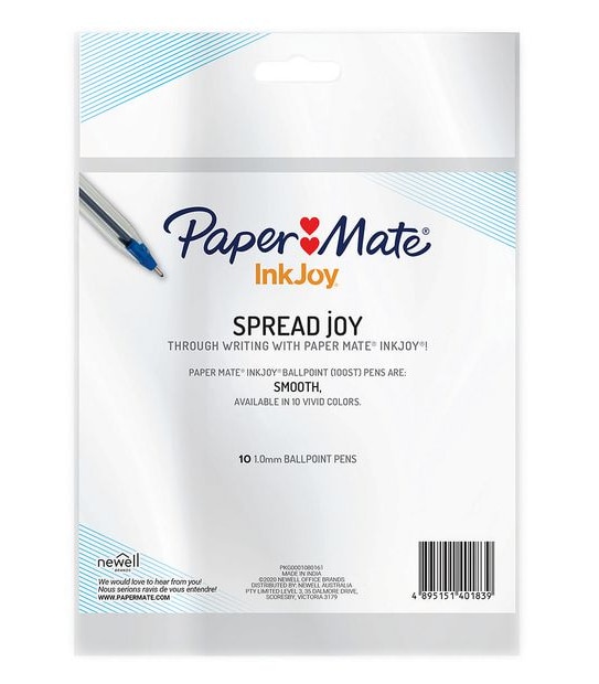 Paper Mate InkJoy 10 Pack 100ST Capped Blue Ballpoint Pens