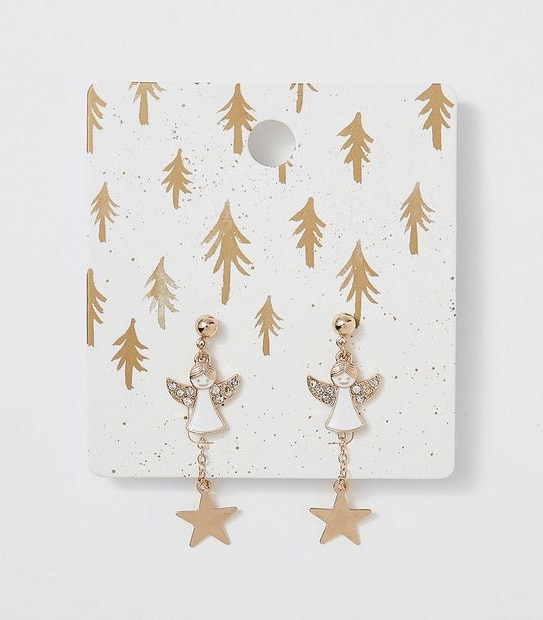 Angel Star Studs Earrings - Gold 