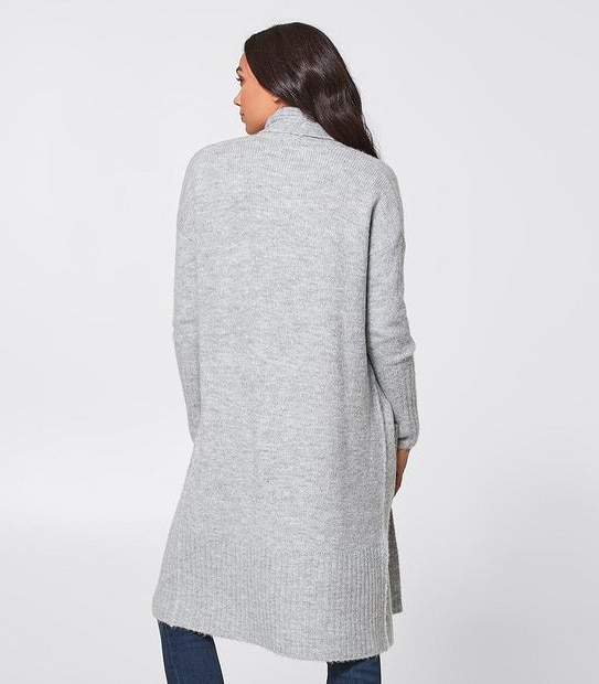 Maxi Edge To Edge Cardigan - Light Grey Marle