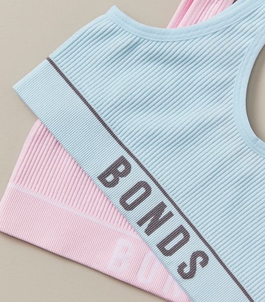 2 Pack Bonds Retro Rib Crop Tops