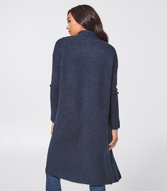 Maxi Edge To Edge Cardigan - Navy Blue Marle