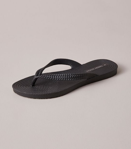 Womens Taya Recycled Textured Thongs - Black | Target Australia