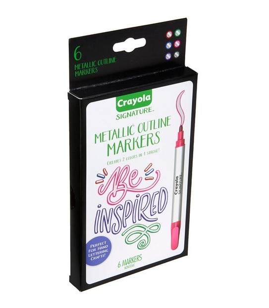 Crayola Signature 6 Pack Metallic Outline Markers