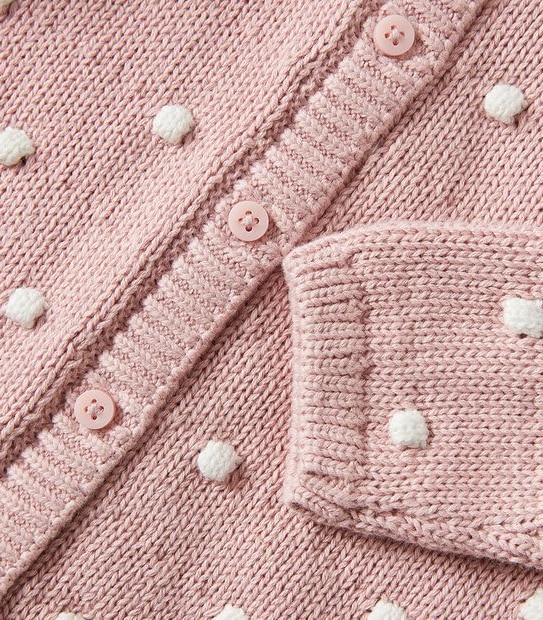 Baby Organic Cotton Pom-Pom Knit Cardigan