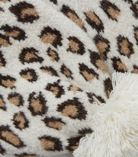 Animal Print Knit Scarf