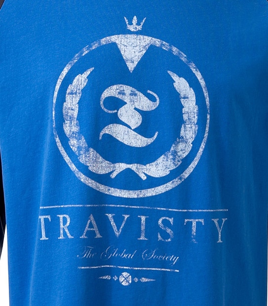 Men's Travisty Crown Print Raglan T-Shirt - Blue / Navy