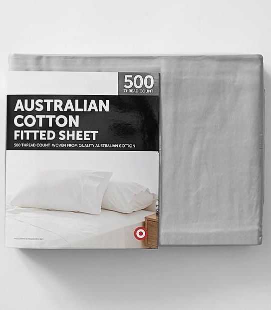 Target 500 Thread Count Australian Cotton Fitted Sheet