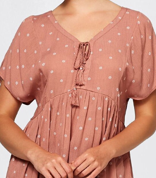 Tia Tie-Neck Peasant Top