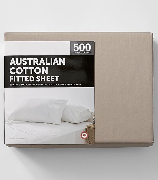 Target 500 Thread Count Australian Cotton Fitted Sheet