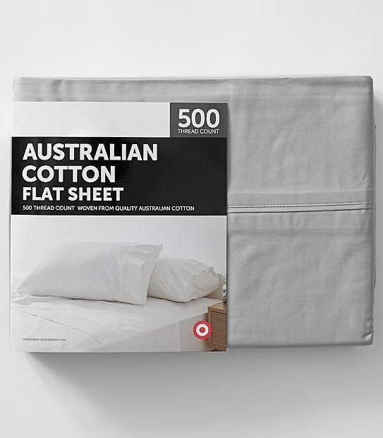 Target 500 Thread Count Australian Cotton Flat Sheet