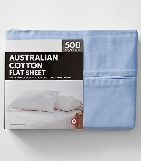Target 500 Thread Count Australian Cotton Flat Sheet