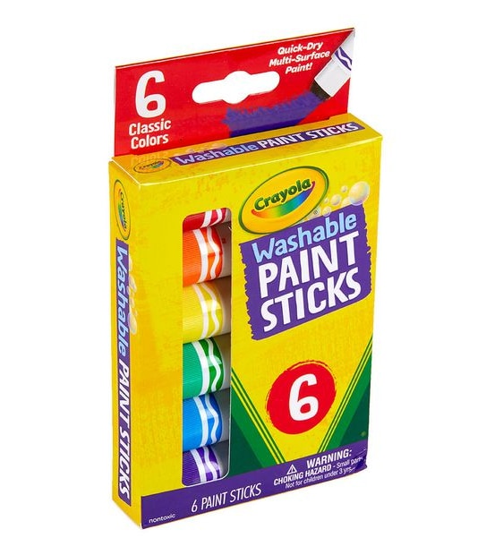 Crayola Washable 6 Pack Paint Sticks