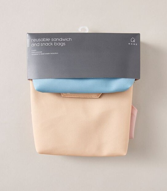 3 Pack Reusable Sandwich and Snack Bags