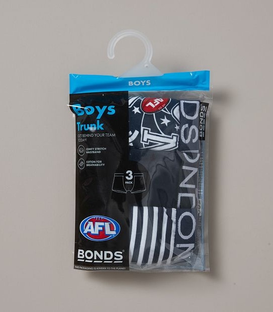 3 Pack Bonds Boys AFL Carlton Trunks