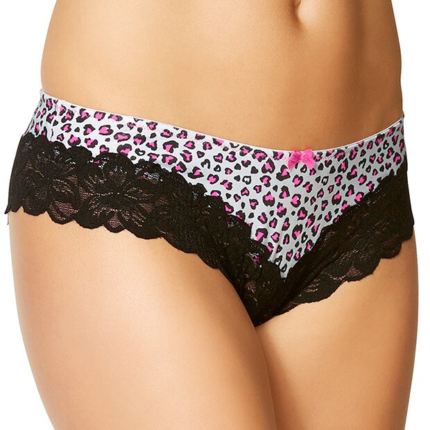 Lace Cheeky Cut Bikini Briefs - Black Animal Lace Cheeky Cut Bikini Briefs - Black Animal