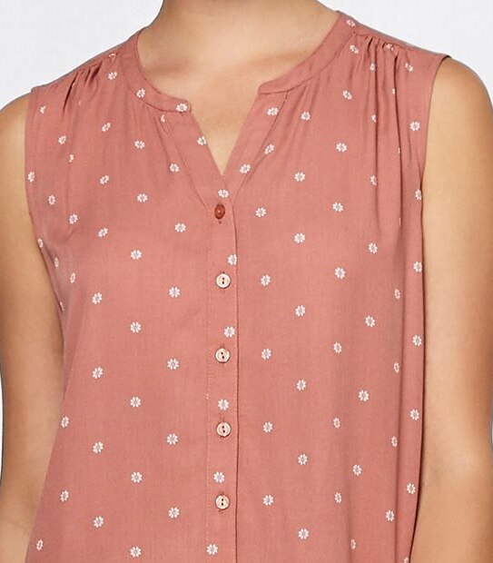 Button Through Sleeveless Shirt
