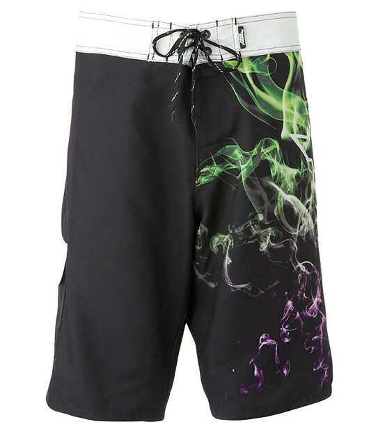 No Fear Smoke Print Board Shorts - Black