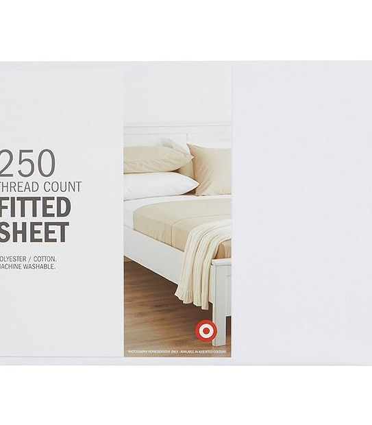 250 Thread Count Polyester Cotton Fitted Sheet