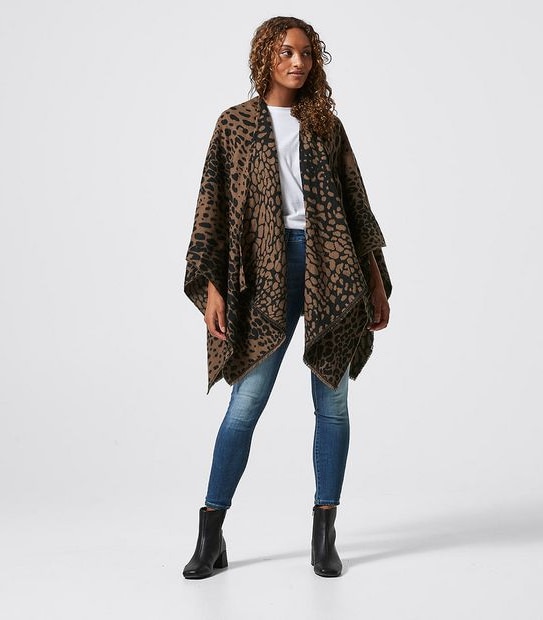 Woven Animal Print Wrap