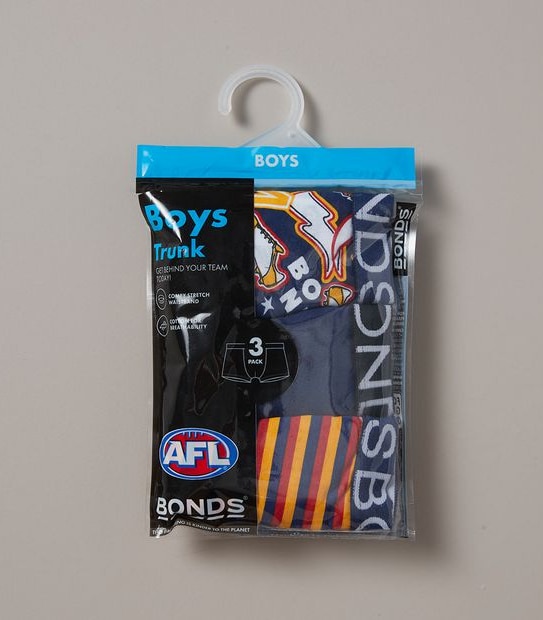 3 Pack Bonds Boys AFL Adelaide Trunks