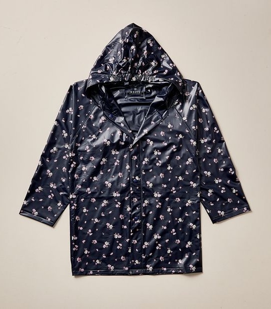 Kids Raincoat - Ditsy Floral - Black