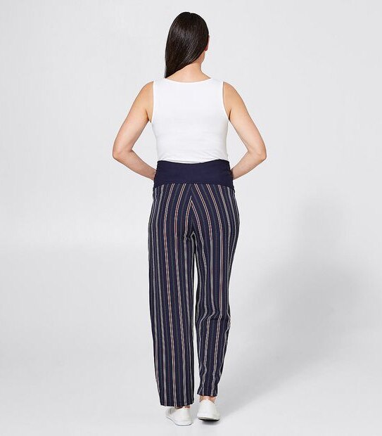 Maternity Soft Jogger Pants - Navy Stripe 2 of 3