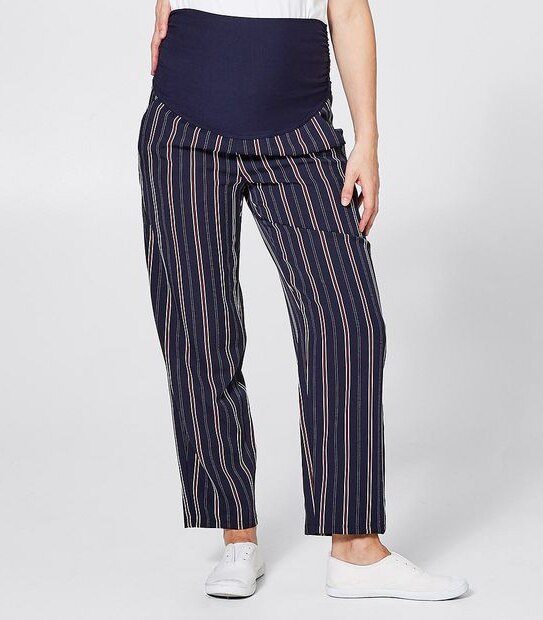 Maternity Soft Jogger Pants - Navy Stripe 3 of 3