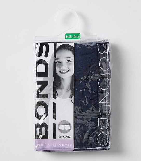Bonds Girls Shortie 3 Pack