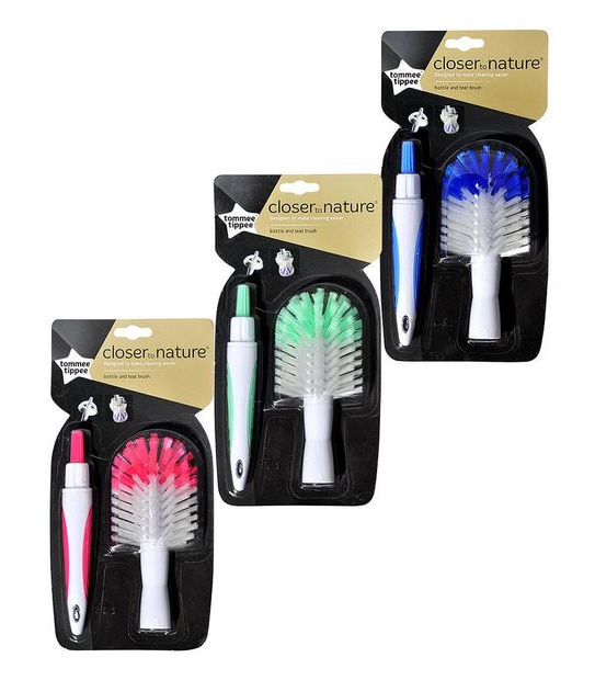 Tommee Tippee Closer To Nature Bottle And Teat Brush Assorted
