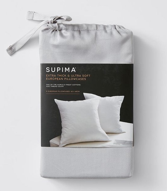 Supima 2 Pack 400 Thread Count European Pillowcases