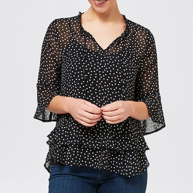 Ellie Ruffle Hem Peasant Top Ellie Ruffle Hem Peasant Top
