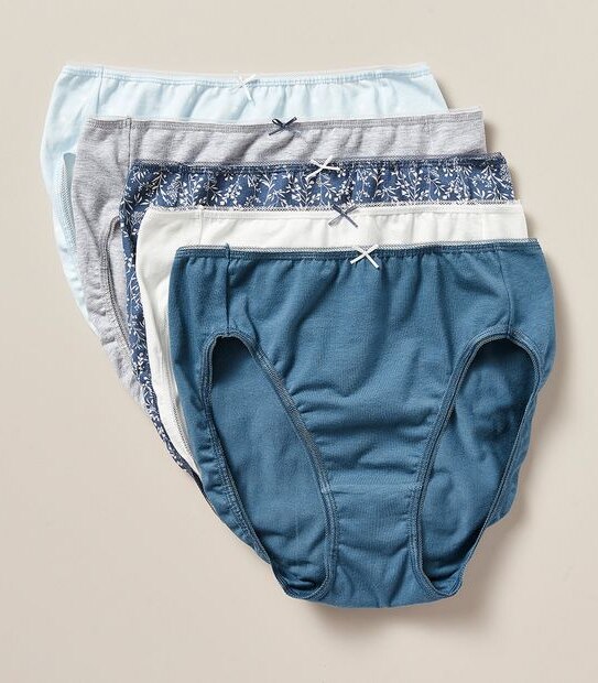 5 Pack Cotton/Elastane High Cut Briefs