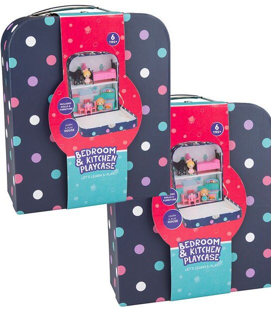 Mini Doll Suitcase - Bedroom & Kitchen Playcase
