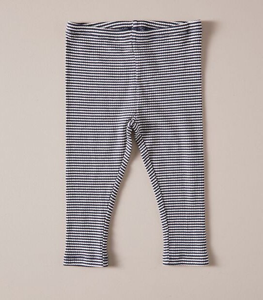 Baby Organic Cotton Rib Stripe Leggings