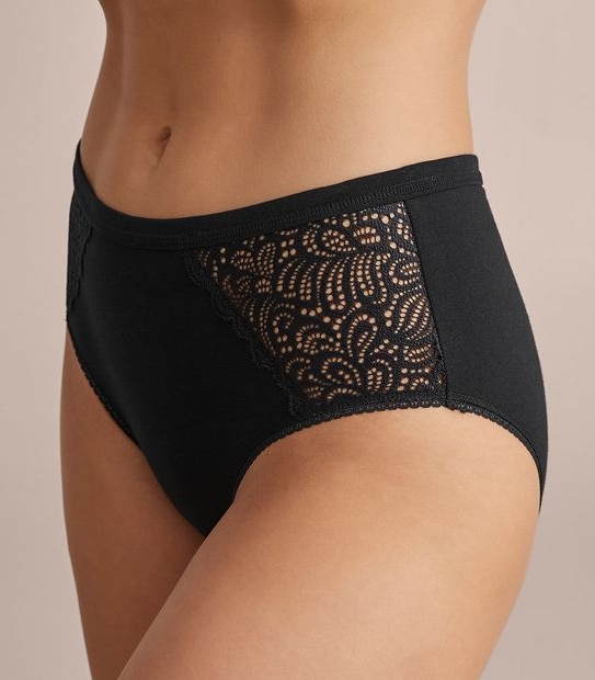 Organic Cotton and Lace Midi Briefs; Style: LMD30561