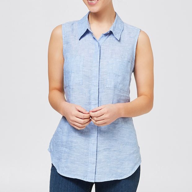 Sleeveless Linen Shirt | Target Australia