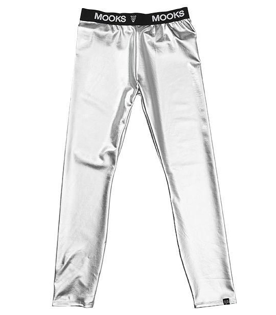 MOOKS Full Length Futurism Metallic Leggings