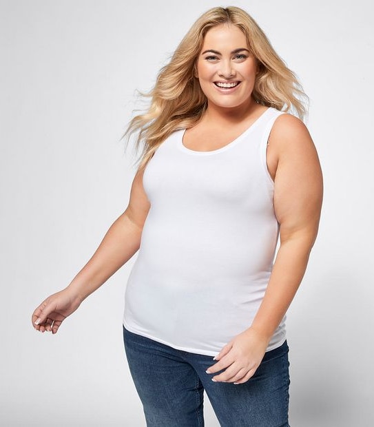 Belle Curve Organic Cotton Tank Top - White