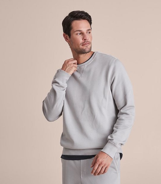 Garment Dyed Fleece Crew Neck Jumper