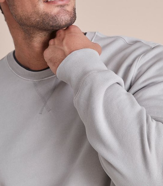 Garment Dyed Fleece Crew Neck Jumper
