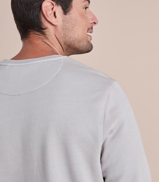 Garment Dyed Fleece Crew Neck Jumper