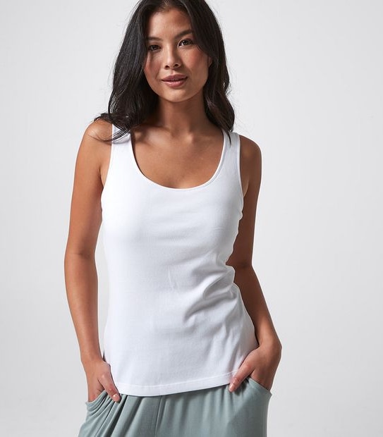 Organic Cotton Sleep Singlet with Shelf Bra