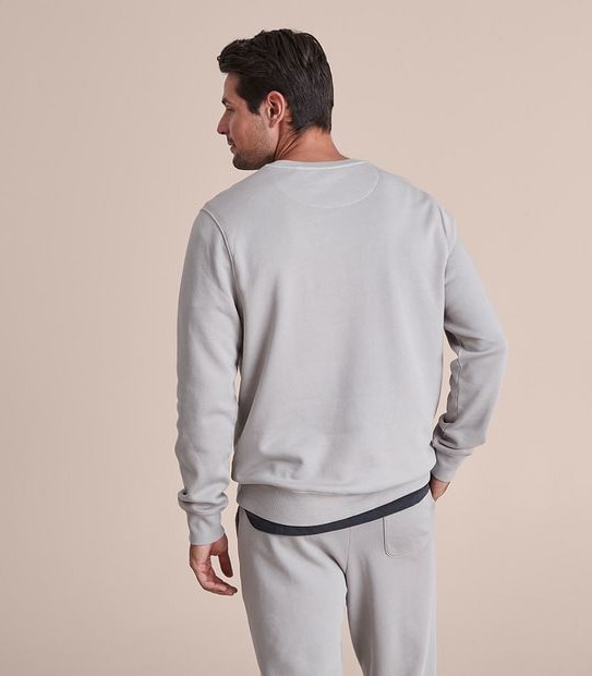 Garment Dyed Fleece Crew Neck Jumper