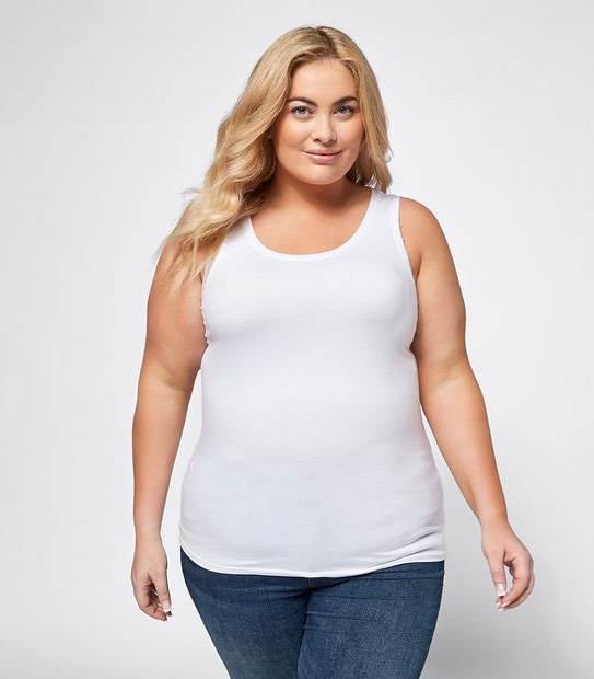 Belle Curve Organic Cotton Tank Top - White