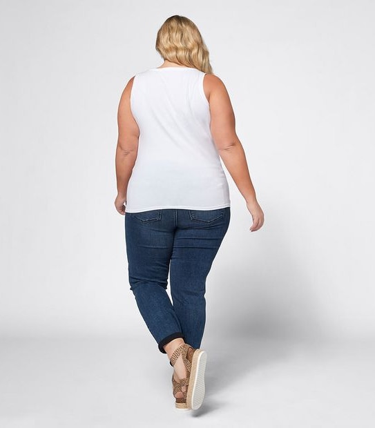 Belle Curve Organic Cotton Tank Top - White